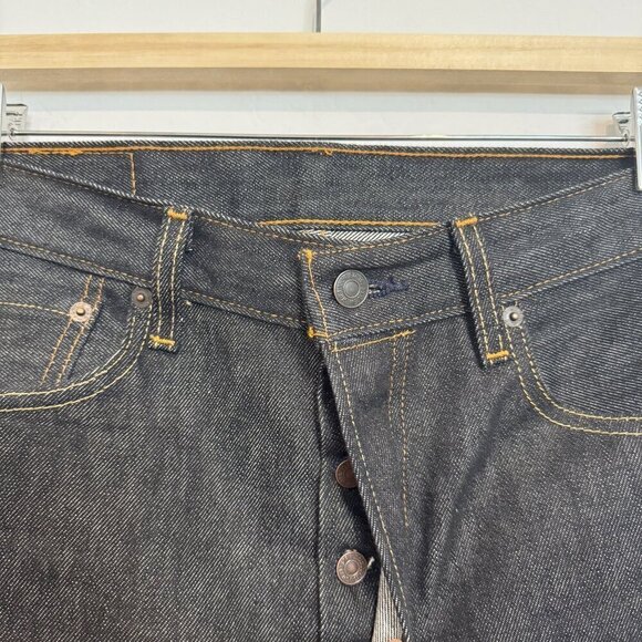 Levi’s Denim 501 Cutoff Bermuda Jean Shorts Jorts Modest Casual Dark Wash 31 - Picture 3 of 7